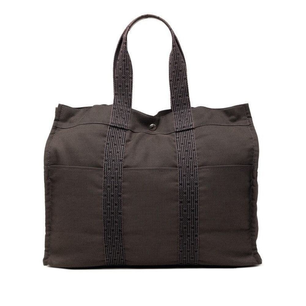 Hermes Canvas Herline Tote GM Tote Bag Black